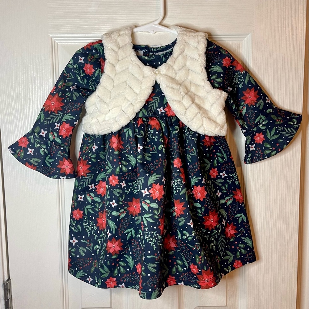 Toddler Girl 24M Christmas Holiday Dress 2 Piece Set